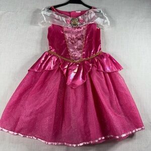 Girls Hot Pink Princess Dress-Up Costume with Rose Accent